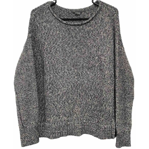 Vince Womens Cable Knit‎ Sweater Gray Long Sleeve Heavyweight Pullover Large - Picture 1 of 5